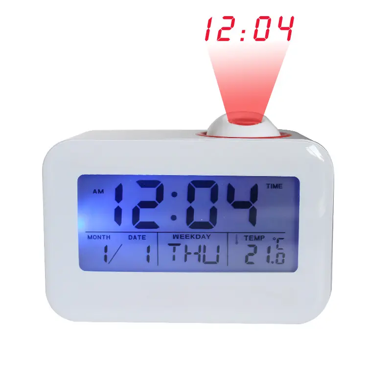 Led Alarm Clock Creative New Blue LED Backlight Perpetual Calendar Electronic Alarm Clock Luminous Projection Digital Clock Band Temperature