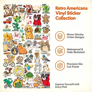 Cartoon Vinyl Stickers Irregular Shape Strong <b>Stickiness</b> for Phone Case Suitcase Laptop Decor Gift Craft Use - Product Image 5
