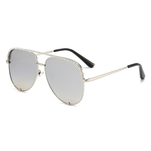 New Coming Wholesale pilot clear Stone Unisex Women <b>Sunglasses</b> <b>with</b> Metal Frame Custom Logo UV400 Protection 6 Colors - Product Image 2