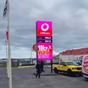 गैस स्टेशन कीमतों विज्ञापन मोबाइल गतिशील विज्ञापन पूर्ण रंग स्क्रीन वीडियो दीवार का नेतृत्व किया एलईडी प्रदर्शन