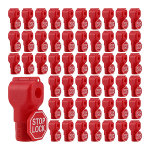 100 Uds. Cerradura de parada Cerradura de gancho de clavija Cerradura de parada roja Cerraduras de gancho de seguridad antirrobo para ganchos de exhibición de pared de listones de tablero de clavijas - Product Image 4