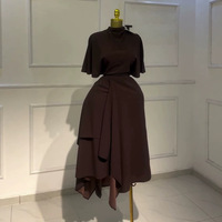 Ensemble décontracté jupe taille haute et haut élégant à col semi-montant, nouvelle mode été 2026, pour femmes, style transfrontalier Europe-Amérique