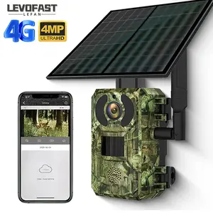 लेवोफ़्स्ट यून सौर बैटरी वन्यजीव निगरानी नाइट विजन मोशन ip66 वाटरप्रूफ 4mp वायरलेस सिम शिकार ट्रेल कैमरा 4 ग्राम