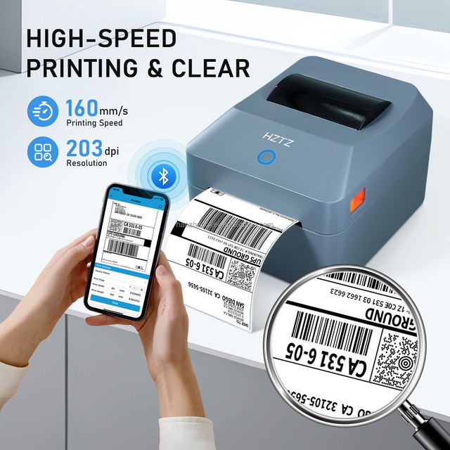 4-Inch Label Printing Machine Sticker Label Thermal Barcode Printer 4x6 Waybill Receipt and Barcode Shipping Label Printer