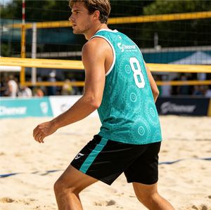 Débardeurs de volley-ball de plage pour hommes, légers, en sublimation - Product Image 2