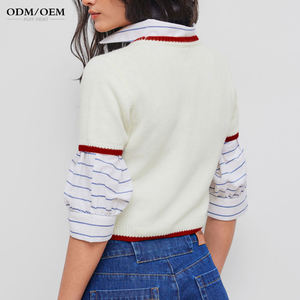 Factory Custom <b>Women</b> Sweater Knit <b>Short</b> <b>Sleeve</b> T-<b>shirt</b> <b>Women's</b> Summer <b>White</b> O- Neck Thin <b>Women</b> Knit Tops - Product Image 3