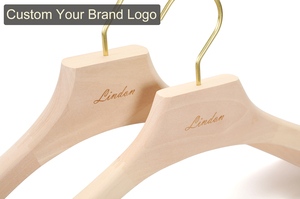 Lindon rắn gỗ tự nhiên vai rộng móc tùy chỉnh thiết kế thời trang quần áo hiển thị gỗ phù hợp với móc áo - Product Image 4