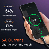 Câble de charge super rapide USB Type C 6A 66W SCP FCP, câble de données USB C en nylon tressé résistant anti-emmêlement pour téléphone et tablette Huawei