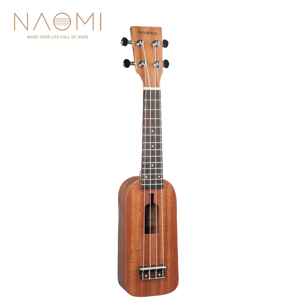 NAOMI 21Inch Soprano Ukulele Hawaii Guitar Chai Hình Dạng Ukulele Acoustic Mini Guitar Nhạc Cụ