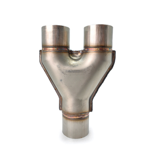Système d'échappement à double sortie en acier inoxydable <span class=keywords><strong>2</strong></span>.5 "Entrée <span class=keywords><strong>2</strong></span>.5" Tuyau d'échappement en Y à souder 10 "de long - Product Image 5