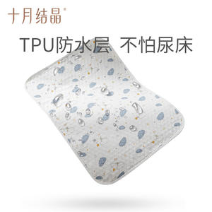 Matelas à langer imperméable imprimé October Crystal pour bébés 50x70 90x70 70x120 - Product Image 3