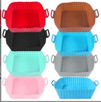Tapis de cuisson carré en silicone antiadhésif réutilisable de 55 g et 8 pouces pour friteuse à air de 3,6 à 6,8 QT, compatible lave-vaisselle