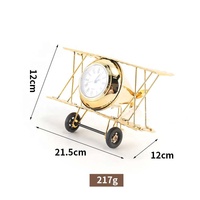 Modèle d'horloge d'avion en métal et fer, horloge rétro de bureau, accessoire de photographie, décoration de bureau
