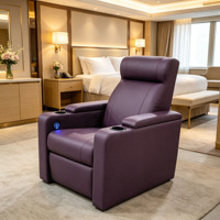 Fauteuil inclinable pour salon, fauteuil rembourré avec porte-gobelet et repose-pieds extensible pour home cinéma