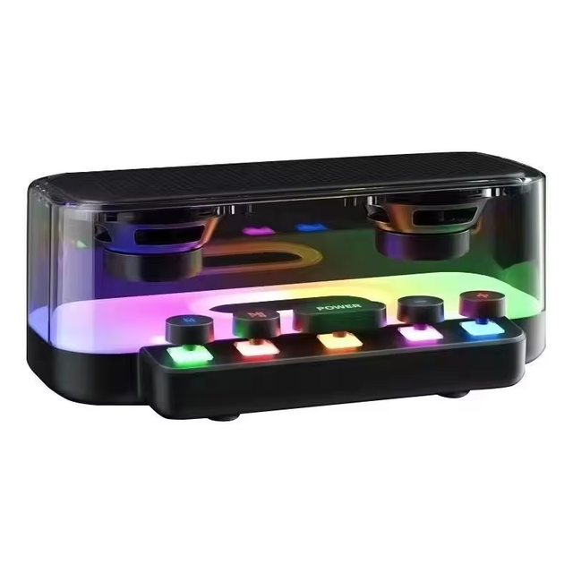 Portable Wireless Mini Cheap Speaker with Mechanical Keyboard and Colorful LED Light