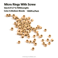 Lot de 3.5 perles pour Extensions de cheveux 4.0mm,4.5mm, vis, Micro-Tube, vente en gros