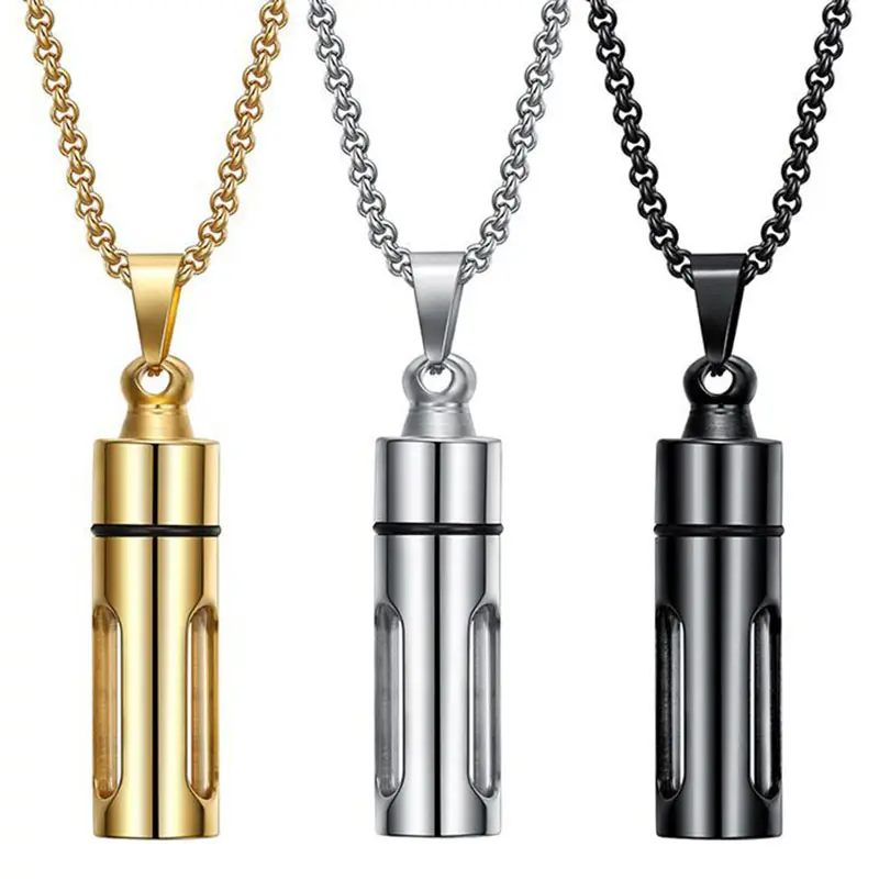 Perfume Bottle Pendant 316l Stainless Steel Necklace 316 Openable Necklaces Creative Pendants For Girlfriend Gift Women Jewelry