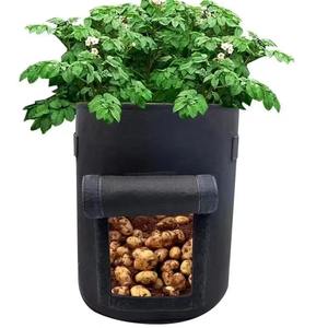 Pacco da 6 vasi in tessuto di feltro biodegradabile da 7 galloni PP sacchetti quadrati per piante vegetali per patate in crescita all'aperto cipolle carote - Product Image 2