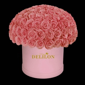 Fiori conservati rotondi su misura del fiore di rosa di infinito su misura rosa reale a forma di cupola all'ingrosso - Product Image 2