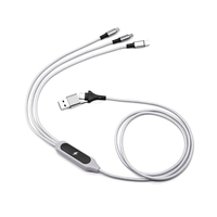 Câble de charge multi-USB 5 en 1 avec logo LED compatible avec 12 11 Pro 8 7 6 Samsung Galaxy 4FT/2Pack