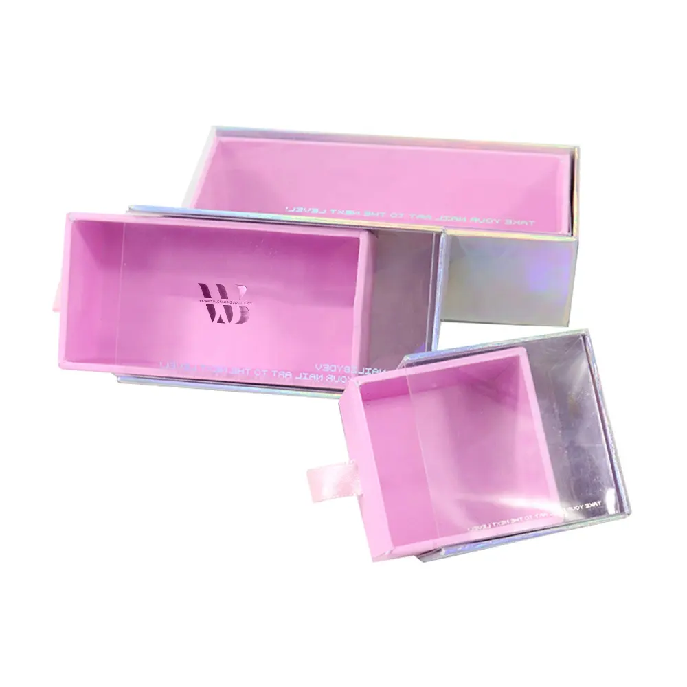 Cajón de ventana transparente de pvc, caja de embalaje de lujo para pestañas, logotipo personalizado, regalo con tapa transparente, papel de dibujo