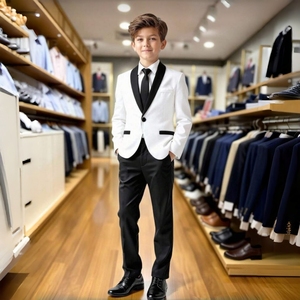Nouvel Ensemble Costume Garçon 2 Pièces Style 2026 – Veste et Pantalon Tendance pour Enfants – Idéal pour Spectacles, Fêtes et Mariages - Product Image 1