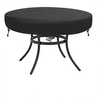 Housse de table ronde en tissu pour extérieur Maple Joy, 60 pouces, Oxford 420D, imperméable, UPF 50+, double protection contre le vent, tailles personnalisées, logo