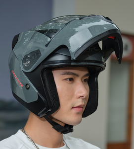Casco Moto Modulare Ribaltabile Nuovo di Zecca, in ABS ad Alta Densità, Certificato DOT <span class=keywords><strong>con</strong></span> Visiera Parasole Interna e Luce Posteriore a LED (Opzionale) - Product Image 3