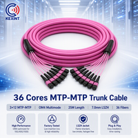 Câble de brassage fibre optique KEXINT 36 fibres 3*12 MTP-MTP USconnect Multimode OM4 7.0mm 25M LSZH