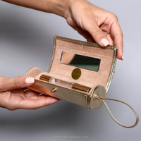 Étui de voyage élégant en cuir PU pour flacon de parfum, miroir, rouge à lèvres, brillant à lèvres, huile essentielle, sac à breloques