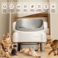 Bac à litière automatique pour chat en plastique à grand espace, auto-nettoyant, avec Wi-Fi, toilette intelligente pour chat, robot, télécommande, anti-odeurs