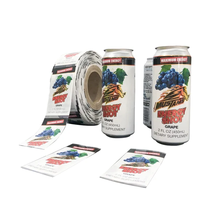 Étiquette thermorétractable en film PET PVC avec impression couleur personnalisée pour les bouteilles de jus, les boissons, la bière, l'eau minérale, les pots, les canettes de soda