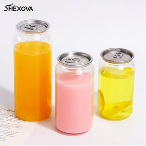 High Quality Disposable Clear PET <strong>Can</strong> Custom Logo 500ml Clod Drink Cup Cake Bottle Pop <strong>Can</strong> With <strong>Easy</strong> <strong>Open</strong> Lid For Beverage Shop - Product Image 1