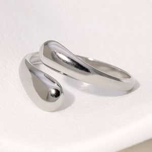 Vente flash - Design chic - Anneaux géométriques romantiques simples en acier inoxydable plaqué or 18 carats réglables pour femmes - Cadeaux - Product Image 2