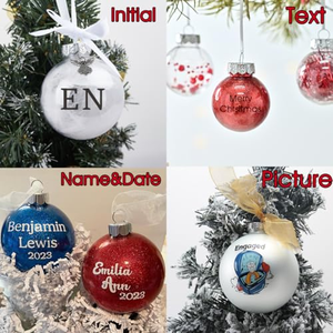 Ensemble de 60 mm de boules de Noël en verre transparent, décorations modernes à suspendre pour l'arbre de Noël - Product Image 3