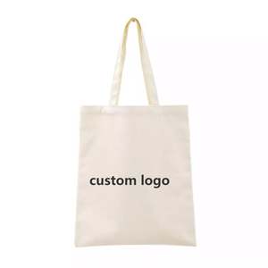 Vente en gros, logo personnalisé, fourre-tout réutilisable, toile avec cordon de serrage, coton plié, sacs à provisions noirs recyclables, cadeaux personnels, artisanat - Product Image 3