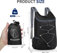 Sac à dos pliable léger SUIKIHUM 20L pour la randonnée, le camping, le cyclisme, les activités de plein air, fabriqué en Chine, noir