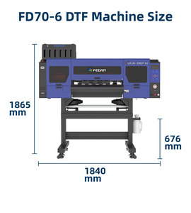Stampante DTF Fedar FD70-6 a 6 Testine I3200-A1, Macchina da <span class=keywords><strong>Stampa</strong></span> 60cm CMYK+W per Negozi di <span class=keywords><strong>Stampa</strong></span> su T-shirt e Abbigliamento - Product Image 3