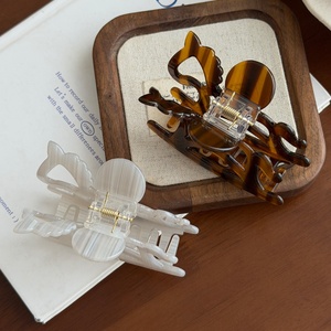 DOWELL 复古小马醋酸纤维发夹 优雅马尾辫夹 鲨鱼夹 高端风格 女式手工发饰 女孩 - Product Image 5