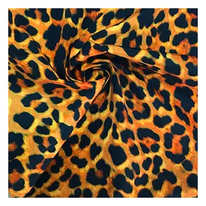 75D 100%polyester Weft Twist Imitative-memory Animal Fur Pattern Leopard Printing Light Coating Fabric For Jacket Coat