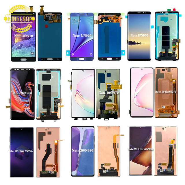 Mobile Phone LCD for Samsung Galaxy Note 3 4 5 7 FE Lite 8 9 10 Plus 5G 20 Ultra LCD Touch Screen Digitizer Replacement