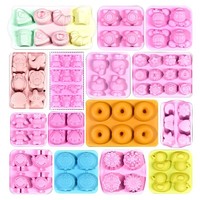 Cetakan Silikon Unisex Buatan Tangan Lem AB Mainan Makanan Daquan Cakar Kucing Waffle Kristal Tetes Mainan Remas untuk Bahan DIY