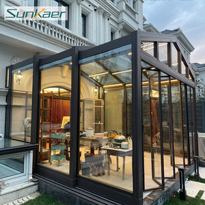 Terrazas Retráctiles Modernas en Forma de U para Jardín de Invierno, Invernaderos Prefabricados de Aluminio, Casas de Cristal con Forma Inclinada, Plegables y Deslizantes para Villas - Product Image 5