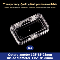 Boîte à bijoux carrée suspendue en plastique transparent de luxe, écologique, résistante aux chocs, 125x75x25mm, ETERNAL BLOOM