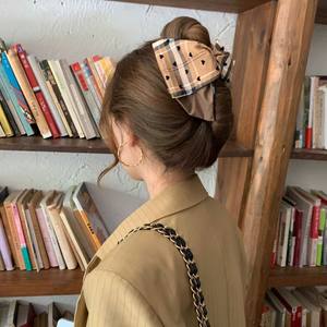 Pinza de Pelo Coreana con Diseño de Rayas de Tela Francesa, Estilo Maillard, Pinza de Tiburón, Nuevo Estilo, Accesorios Elegantes para el Cabello para Mujer - Product Image 2