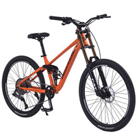 Vélo de montagne tout suspendu pour la descente, 26/27,5 pouces, en alliage d'aluminium, 11 vitesses, freins à disque hydrauliques, pour adulte