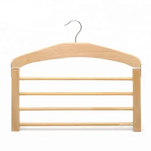 Assessed Supplier LINDON Multilayer Wooden Clothes Rack Multi Bar Trousers Hanger