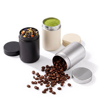 Boîte de rangement pour matcha en acier inoxydable de qualité supérieure, directement de l'usine, avec couvercle fileté et emballage personnalisé