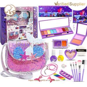 Ensemble de <span class=keywords><strong>maquillage</strong></span> réel pour enfants unisexe, lavable, jeu de simulation, cosmétiques <span class=keywords><strong>licorne</strong></span> avec sac, boîte de couleur emballée, cadeau d'anniversaire, jouet - Product Image 2