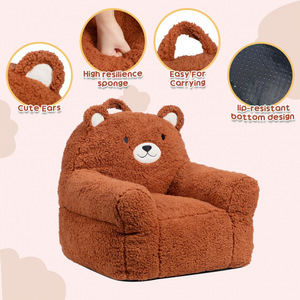 Divanetto per Bambini Ergonomico con Ricamo Orsetto Marrone, Imbottito in Schiuma Comprimibile, Sedia per Neonati all'Ingrosso - Product Image 5